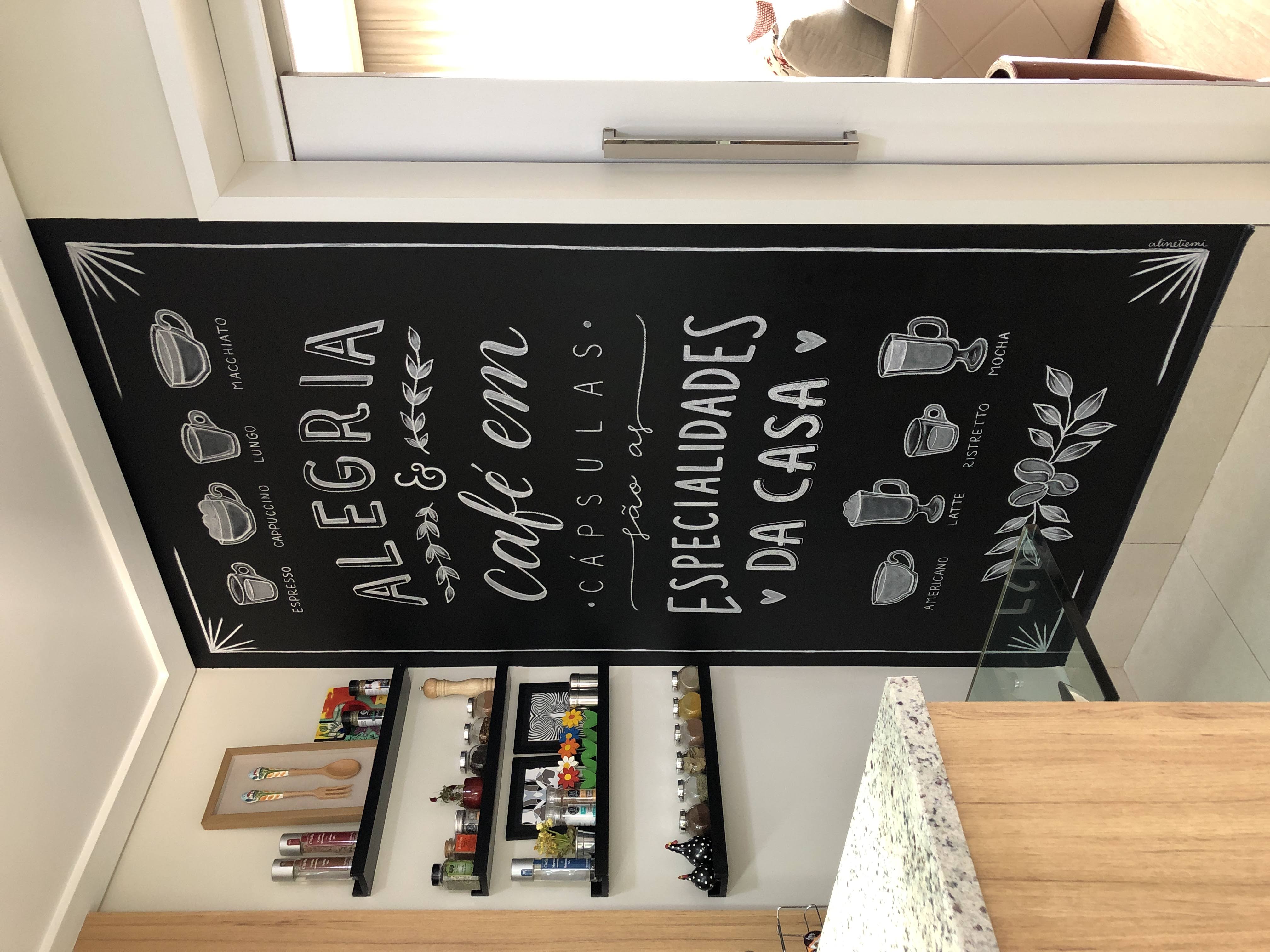 Lettering na parede com giz